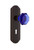 Nostalgic Warehouse - Deco Plate with Keyhole Single Dummy Waldorf Cobalt Door Knob in Timeless Bronze - DECWAC - 722792