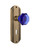 Nostalgic Warehouse - Deco Plate with Keyhole Double Dummy Waldorf Cobalt Door Knob in Antique Brass - DECWAC - 723748