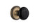 Nostalgic Warehouse - Classic Rosette Passage Black Porcelain Door Knob in Antique Brass - CLABLK - 708358 - 2 3/4" Backset