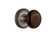 Nostalgic Warehouse - Classic Rosette Single Dummy Brown Porcelain Door Knob in Antique Pewter - CLABRN - 710537