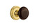 Nostalgic Warehouse - Classic Rosette Single Dummy Brown Porcelain Door Knob in Polished Brass - CLABRN - 710540