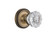 Nostalgic Warehouse - Classic Rosette Double Dummy Crystal Glass Door Knob in Antique Brass - CLACRY - 702176