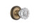 Nostalgic Warehouse - Classic Rosette Privacy Crystal Glass Door Knob in Antique Brass - CLACRY - 713330 - 2 3/4" Backset