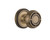 Nostalgic Warehouse - Classic Rosette Passage Mission Door Knob in Antique Brass - CLAMIS - 716602 - 2 3/8" Backset