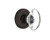 Nostalgic Warehouse - Classic Rosette Single Dummy Oval Clear Crystal Glass Door Knob in Timeless Bronze - CLAOCC - 700492