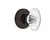 Nostalgic Warehouse - Classic Rosette Single Dummy Oval Fluted Crystal Glass Door Knob in Timeless Bronze - CLAOFC - 700493