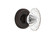 Nostalgic Warehouse - Classic Rosette Privacy Oval Fluted Crystal Glass Door Knob in Timeless Bronze - CLAOFC - 714529 - 2 3/4" Backset