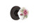 Nostalgic Warehouse - Classic Rosette Passage White Rose Porcelain Door Knob in Timeless Bronze - CLAROS - 700227 - 2 3/8" Backset