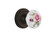 Nostalgic Warehouse - Classic Rosette Passage White Rose Porcelain Door Knob in Oil-Rubbed Bronze - CLAROS - 710883 - 2 3/8" Backset