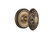 Nostalgic Warehouse - Classic Rosette Privacy Victorian Door Knob in Antique Brass - CLAVIC - 702035 - 2 3/8" Backset