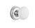 Nostalgic Warehouse - Classic Rosette Privacy White Porcelain Door Knob in Bright Chrome - CLAWHI - 714572 - 2 3/4" Backset