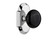 Nostalgic Warehouse - Cottage Plate Passage Black Porcelain Door Knob in Bright Chrome - COTBLK - 712877 - 2 3/8" Backset