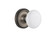 Nostalgic Warehouse - Classic Rosette Single Dummy White Porcelain Door Knob in Antique Pewter - CLAWHI - 704848