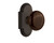 Nostalgic Warehouse - Cottage Plate Passage Brown Porcelain Door Knob in Oil-Rubbed Bronze - COTBRN - 708511 - 2 3/4" Backset