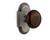 Nostalgic Warehouse - Cottage Plate Privacy Brown Porcelain Door Knob in Antique Pewter - COTBRN - 712979 - 2 3/8" Backset