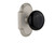 Nostalgic Warehouse - Cottage Plate Single Dummy Black Porcelain Door Knob in Satin Nickel - COTBLK - 713072
