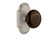 Nostalgic Warehouse - Cottage Plate Privacy Brown Porcelain Door Knob in Satin Nickel - COTBRN - 712983 - 2 3/8" Backset