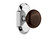 Nostalgic Warehouse - Cottage Plate Privacy Brown Porcelain Door Knob in Bright Chrome - COTBRN - 714587 - 2 3/4" Backset