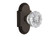Nostalgic Warehouse - Cottage Plate Privacy Crystal Glass Door Knob in Oil-Rubbed Bronze - COTCRY - 714607 - 2 3/4" Backset