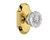Nostalgic Warehouse - Cottage Plate Double Dummy Crystal Glass Door Knob in Polished Brass - COTCRY - 713092