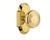 Nostalgic Warehouse - Cottage Plate Privacy Deco Door Knob in Polished Brass - COTDEC - 714615 - 2 3/4" Backset