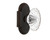 Nostalgic Warehouse - Cottage Plate Single Dummy Oval Fluted Crystal Glass Door Knob in Timeless Bronze - COTOFC - 700511