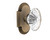 Nostalgic Warehouse - Cottage Plate Single Dummy Oval Fluted Crystal Glass Door Knob in Antique Brass - COTOFC - 713033