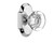 Nostalgic Warehouse - Cottage Plate Passage Round Clear Crystal Glass Door Knob in Bright Chrome - COTRCC - 712850 - 2 3/8" Backset