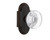 Nostalgic Warehouse - Cottage Plate Passage Round Clear Crystal Glass Door Knob in Timeless Bronze - COTRCC - 708599 - 2 3/4" Backset