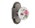 Nostalgic Warehouse - Cottage Plate Passage White Rose Porcelain Door Knob in Antique Pewter - COTROS - 712856 - 2 3/8" Backset