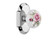 Nostalgic Warehouse - Cottage Plate Privacy White Rose Porcelain Door Knob in Bright Chrome - COTROS - 711212 - 2 3/8" Backset