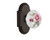 Nostalgic Warehouse - Cottage Plate Single Dummy White Rose Porcelain Door Knob in Oil-Rubbed Bronze - COTROS - 713050