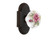 Nostalgic Warehouse - Cottage Plate Double Dummy White Rose Porcelain Door Knob in Timeless Bronze - COTROS - 700784
