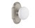 Nostalgic Warehouse - Cottage Plate Passage White Porcelain Door Knob in Satin Nickel - COTWHI - 708625 - 2 3/4" Backset