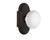 Nostalgic Warehouse - Cottage Plate Privacy White Porcelain Door Knob in Timeless Bronze - COTWHI - 701788 - 2 3/8" Backset