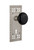 Nostalgic Warehouse - Craftsman Plate with Keyhole Passage Black Porcelain Door Knob in Satin Nickel - CRABLK - 710009 - 2 3/4" Backset