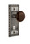 Nostalgic Warehouse - Craftsman Plate with Keyhole Passage Brown Porcelain Door Knob in Antique Pewter - CRABRN - 710020 - 2 3/4" Backset