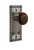 Nostalgic Warehouse - Craftsman Plate Privacy Brown Porcelain Door Knob in Antique Pewter - CRABRN - 715651 - 2 3/8" Backset