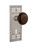 Nostalgic Warehouse - Craftsman Plate with Keyhole Single Dummy Brown Porcelain Door Knob in Satin Nickel - CRABRN - 715461