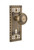 Nostalgic Warehouse - Craftsman Plate with Keyhole Passage Deco Door Knob in Antique Brass - CRADEC - 710057 - 2 3/4" Backset