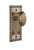 Nostalgic Warehouse - Craftsman Plate Privacy Homestead Door Knob in Antique Brass - CRAHOM - 715622 - 2 3/8" Backset