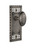 Nostalgic Warehouse - Craftsman Plate Privacy Homestead Door Knob in Antique Pewter - CRAHOM - 715623 - 2 3/8" Backset