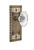 Nostalgic Warehouse - Craftsman Plate Privacy Oval Fluted Crystal Glass Door Knob in Antique Brass - CRAOFC - 714764 - 2 3/4" Backset