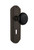 Nostalgic Warehouse - Deco Plate with Keyhole Passage Black Porcelain Door Knob in Oil-Rubbed Bronze - DECBLK - 710255 - 2 3/4" Backset