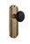 Nostalgic Warehouse - Deco Plate Privacy Black Porcelain Door Knob in Antique Brass - DECBLK - 705681 - 2 3/8" Backset