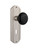 Nostalgic Warehouse - Deco Plate with Keyhole Privacy Black Porcelain Door Knob in Satin Nickel - DECBLK - 705691 - 2 3/8" Backset