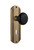 Nostalgic Warehouse - Deco Plate with Keyhole Privacy Black Porcelain Door Knob in Antique Brass - DECBLK - 718070 - 2 3/4" Backset