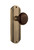 Nostalgic Warehouse - Deco Plate Passage Brown Porcelain Door Knob in Antique Brass - DECBRN - 705711 - 2 3/8" Backset