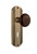 Nostalgic Warehouse - Deco Plate with Keyhole Passage Brown Porcelain Door Knob in Antique Brass - DECBRN - 710276 - 2 3/4" Backset