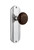 Nostalgic Warehouse - Deco Plate Privacy Brown Porcelain Door Knob in Bright Chrome - DECBRN - 705725 - 2 3/8" Backset